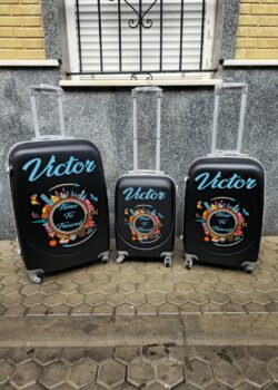 Set de maleta grande, mediana y maleta de cabina personalizadas