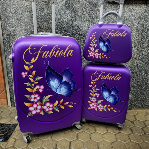 Set de maleta de cabina, maleta mediana y neceser personalizados